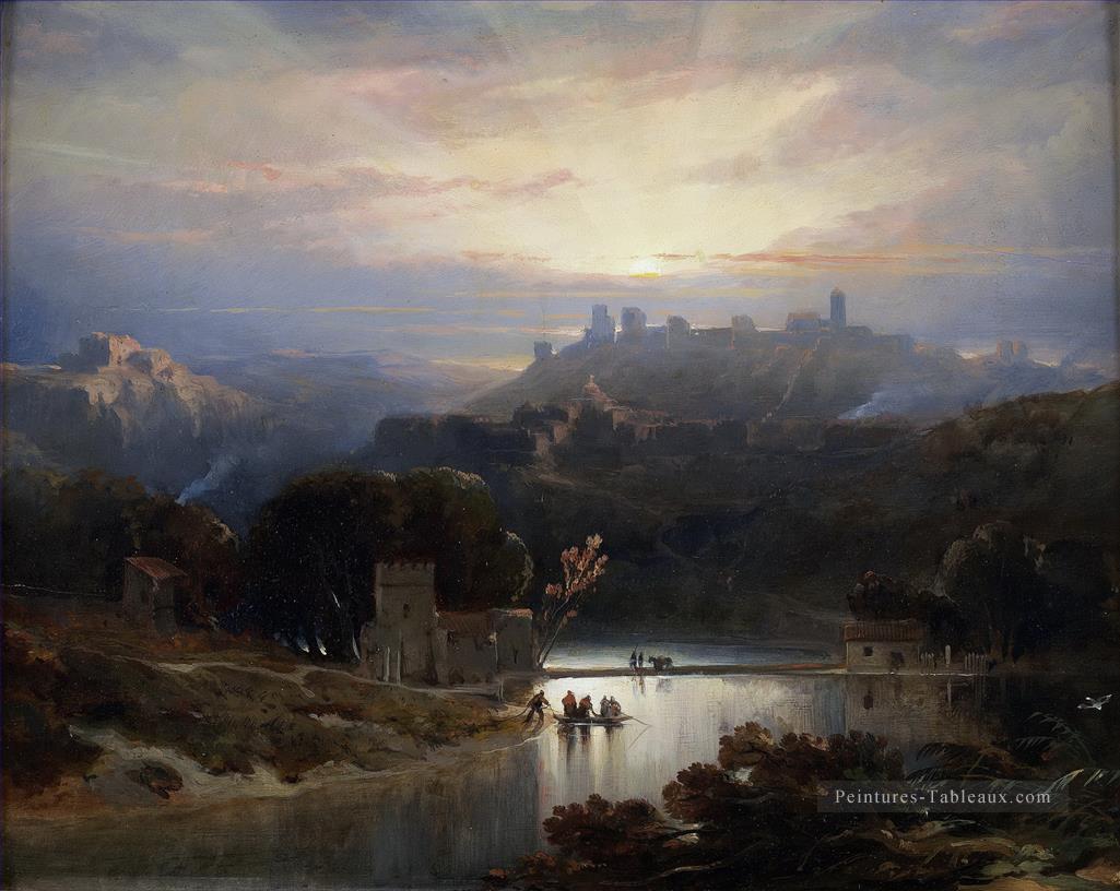 le château de l’acal de guada ra paysage David Roberts RA Peintures à l'huile